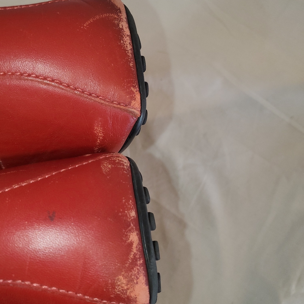 Gucci Men's Size 9 Red Leather Penny Loafers - Picture 8 of 11